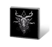 Baphomet Satan Goat Custom Lapel Pins Square Brooch Tie Suit Dress Accessories for Men Women Wedding Birthday