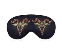 Baphomet Satan Goat Eye Mask for Sleeping Blackout Night Blindfold with Adjustable Strap for Men Women Travel Yoga Nap