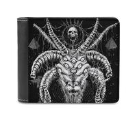 Baphomet Satan Goat Mens Wallets PU Leather Wallet Coin Purse Card Holder with ID Window