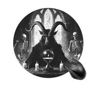 Baphomet Satan Goat Mouse Pad Round Mouse Mat Non-Slip Mousepad for Home Office
