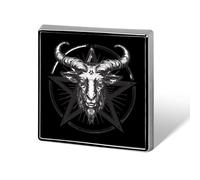 Baphomet Satan Satanic Sabbatic Goat Custom Lapel Pins Square Brooch Tie Suit Dress Accessories for Men Women Wedding Birthday
