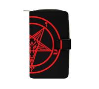 Baphomet Satan Satanic Sabbatic Goat Cute Long Wallets Large Capacity Wallet Buckle Handbag Blocking Clutch Handbag for Bill Cash Coin Card Key Purse