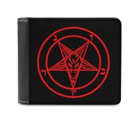 Baphomet Satan Satanic Sabbatic Goat Mens Wallets PU Leather Wallet Coin Purse Card Holder with ID Window