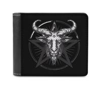 Baphomet Satan Satanic Sabbatic Goat Printed Wallets Bifold Wallet Change Cash Bag with Multiple Card Slots for Men and Women