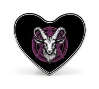 Baphomet Satanic Goat Head Cute Heart Lapel Pin Brooch Badge Clothes Jewelry Accessories for Men Women