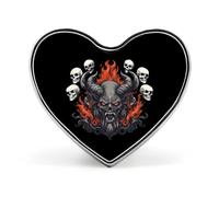 Baphomet Satanic Goat Head Devil Skull Cute Heart Lapel Pin Brooch Badge Clothes Jewelry Accessories for Men Women