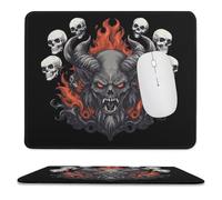 Baphomet Satanic Goat Head Devil Skull Mousepad with Stitched Edges