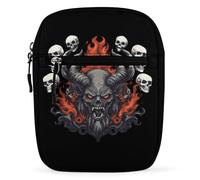 Baphomet Satanic Goat Head Devil Skull Small Crossbody Bags for Men Women Shoulder Handbag Wallet Purse Satchel