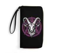 Baphomet Satanic Goat Head Long Pouch Slim Clutch Wallet Purse
