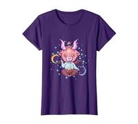 Baphomet Shirt Pastel Goth Kawaii Devil Satan Pentagram Cult T-Shirt, Women, Purple, Small