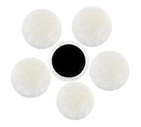 BAPPKON 125mm Wool Polishing Buffing Pad, 6pcs Car Woolen Waxing Pads, With Hook and Loop Back Wool Buffing Pad Backing Pad For 5 Inch 125mm Car Buffer DA Dual Action Polisher Sanding,Polishing,Waxing