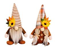 BAPPKON 2Pcs Autumn Gnome Decor, Handcrafted Autumn Gnome Set, Gnomes with Sunflowers and Maple Leaves, Autumn Harvest Ornaments Suitable for Table Tops, Thanksgiving Decorations