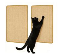 BAPPKON 2pk Natural Sisal Cat Scratching Mats, 60 x 30 cm, Indoor Cat Scratch Protector for Carpets, Sofas & Walls, Durable, Anti-Slip, Multi-Use Mat for Cats (Beige)