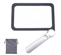 BAPPKON 5X Large Reading Magnifier Full Book Page Magnifier Auxiliary Mirror 30X Folding Handheld Magnifier Rectangular Magnifier