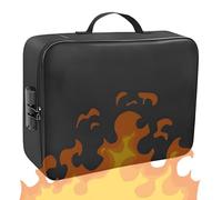 BAPPKON Lockable fireproof document box, 14.5 inches x 11 inches x 4 inches large fireproof security storage, Waterproof triple-layer protection for A4 documents, cash and passports, Black