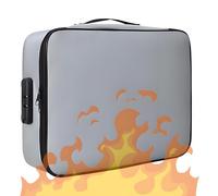 BAPPKON Lockable fireproof document box, 14.5 inches x 11 inches x 4 inches large fireproof security storage, Waterproof triple-layer protection for A4 documents, cash and passports, Gray