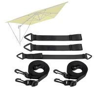BAPPKON Windproof Cantilever Parasol Straps 5-Piece Set for Garden, Patio, Balcony | Adjustable Weatherproof Tie-Down Kit with Carabiner Hooks | Universal Fixing Straps for Crank & Tilt Umbrellas