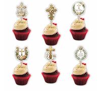 Baptism Cupcake Topper Birthday Decorations, Baptism Theme Cupcake Toppers for Celebration, Religious Party Dessert Picks, Event Dessert Decor Supplies for Party Setup