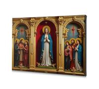 Baptism Decorations A Religious Painting Featuring A Central Figure In Blue Canvas Decorative Picture Living Room Decor Wall Religious Easter Decoration(20x30cm)