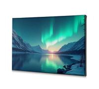 Baptism Decorations Aurora Borealis Over A Serene Lake Canvas Decorative Picture Living Room Decor Wall Religious Easter Decoration(40x60cm)