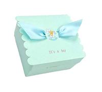 Baptism Favour Boxes, Lance Home® 50pcs Paper Favors Angel Wing Candy Boxes Gift Boxes for Wedding Party Boxes Confetti Baby Shower Birthday Cake Box Placeholder Crafts New Born Baby Celebration Blue