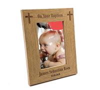 Baptism Gift Personalised Engraved Wooden Photo Frame (8 x 10 Inches)