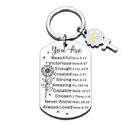 Baptism Gifts for Girls Boys Christian, Christian Gifts for Teen Girls 14 Baptism Gifts for Adults Women, Sunflower Gifts Keychain, Secret Sister Gifts Christian Bible Keychain Christening Religious,
