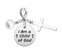 Baptism Gifts for Girls First Communion Gift for Goddaughter Dangle Charms for Bracelets and Necklaces Easter Birthday Gift for Teens Girls Sister Dangle Pendant Charm Prayer Faith Religious Gifts