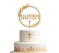 BAPTISM Gold Cake Topper - Divine Blessings Elegant Cake Decor for Celebrations, Baptisms & Milestones Decoration