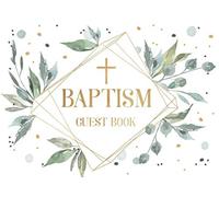 Baptism Guest Book: Decorated with beautiful watercolor leaves | For 250 guests and their messages