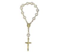 Baptism Rosary Beads Finger Baptism Rosaries Acrylic Finger Rosaries First Communion Favor Christening Party Gift Catholic Faux Pearls Christening Communion Weddings Party Favor