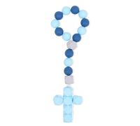 Baptism Silicone Rosary, God Bless Kids First Rosary,My First Rosary with A Cross, Christian Communion Party Decorations, Rosary, Silicone Ten-Year Rosary, First Rosary (Blue Silicone Rosary)