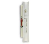 Baptismal Candle Ivory with Cross & Dove