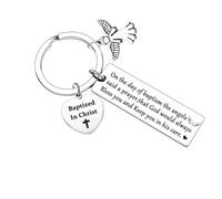Baptismal Gifts for Women Men Cross Keyring Communion Keyrings Goddaughter Godson First Communion Gift from Godmother Godfather Religious Gifts for Women Christian Keyring Easter Birthday Gift