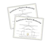 Baptist Church Membership Certificate 30pk 8.5x11” New Member Welcome Folder Baptism Keepsake Gift Record Book Packets