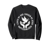 Baptized 2026 Holy Spirit Dove Christian Baptism Sweatshirt