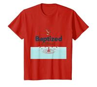 Baptized & Blessed Faith Dove Baptism Celebration Gift T-Shirt, Kids, Red, 12 Years