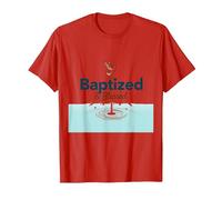 Baptized & Blessed Faith Dove Baptism Celebration Gift T-Shirt, Men, Red, L