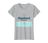 Baptized & Blessed Faith Dove Baptism Celebration Gift T-Shirt, Women, Heather Grey, XS