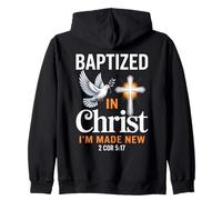 Baptized in Christ Religious Baptism Zip Hoodie