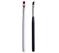 BAQI 2 Pack UV Gel Nail Painting Drawing French Tips 1 Piece Half Moon Shape Smile Line Manicure Pen With 1 Piece Oblique Head Acrylic Brushes DIY Polish Nail Art Design Tools for Home and Salon Use
