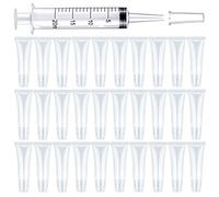 BAQI 30Pcs 10ml Clear Lip gloss Empty Tubes Containers with 1Pc 20ml Plastic Syringe Dispensing, Refillable Empty Lipgloss Tube Cosmetic Containers Soft Tube for Women & Girls DIY Lip Balm Cosmetics