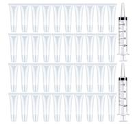 BAQI 50Pcs 10ml Clear Lip Gloss Empty Tubes Containers with 2Pcs 20ml Plastic Syringe Dispensing, Refillable Empty Lipgloss Tube Cosmetic Containers Soft Tube for Women & Girls DIY Lip Balm Cosmetics