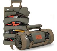 BAQRAXIA Tool Bag Gifts for Husband Him, Roll Up Small Tools Box Storage, Tool Gifts for Men Dad Boyfriend Grandpa, Presents for Birthday, Heavy Duty Tool Organizer with 2 Pouch
