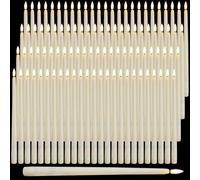 Baquler 100 Pcs Flameless Taper Candles Battery Operated Bulk 12.4 Ivory LED Taper Candles Flickering LED Candlesticks for Wedding Advent Halloween Christmas Party Decor