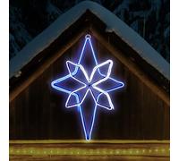 Baquler 22 Inch Large Star of Bethlehem Outdoor Lights, 360 LED Neon Motif Bright LEDs Outdoor Christmas Nativity Scene Yard Porch with Standard Adaptor Waterproof for Wall Hanging (Blue/Cool White)