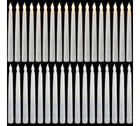 Baquler 36 Pcs 8.5 Inch White LED Flameless Taper Candles Bulk