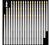 Baquler 50 Pcs 12.4 Inch LED Flameless Taper Candles Bulk Battery Operated Taper Candles Flickering Candlesticks for Wedding Church Valentines Day Table Decoration