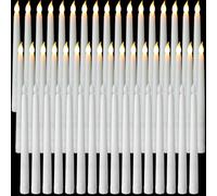 Baquler 50 Pcs 9.7 Inch Christmas Flameless Taper Candles Bulk LED Battery Operated Taper Candles Flickering Candlesticks for Christmas Halloween Hanukkah Wedding Valentine's Day Table Decoration
