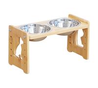 Bar À Gamelles - Support Gamelle Chien | 12.99 Pouces Gamelle Surélevée | Écuelles En Acier Inoxydable Et Bois, Station D'Alimentation Ergonomique Pour Chats Et Chiens En Cuisine Ou Salon